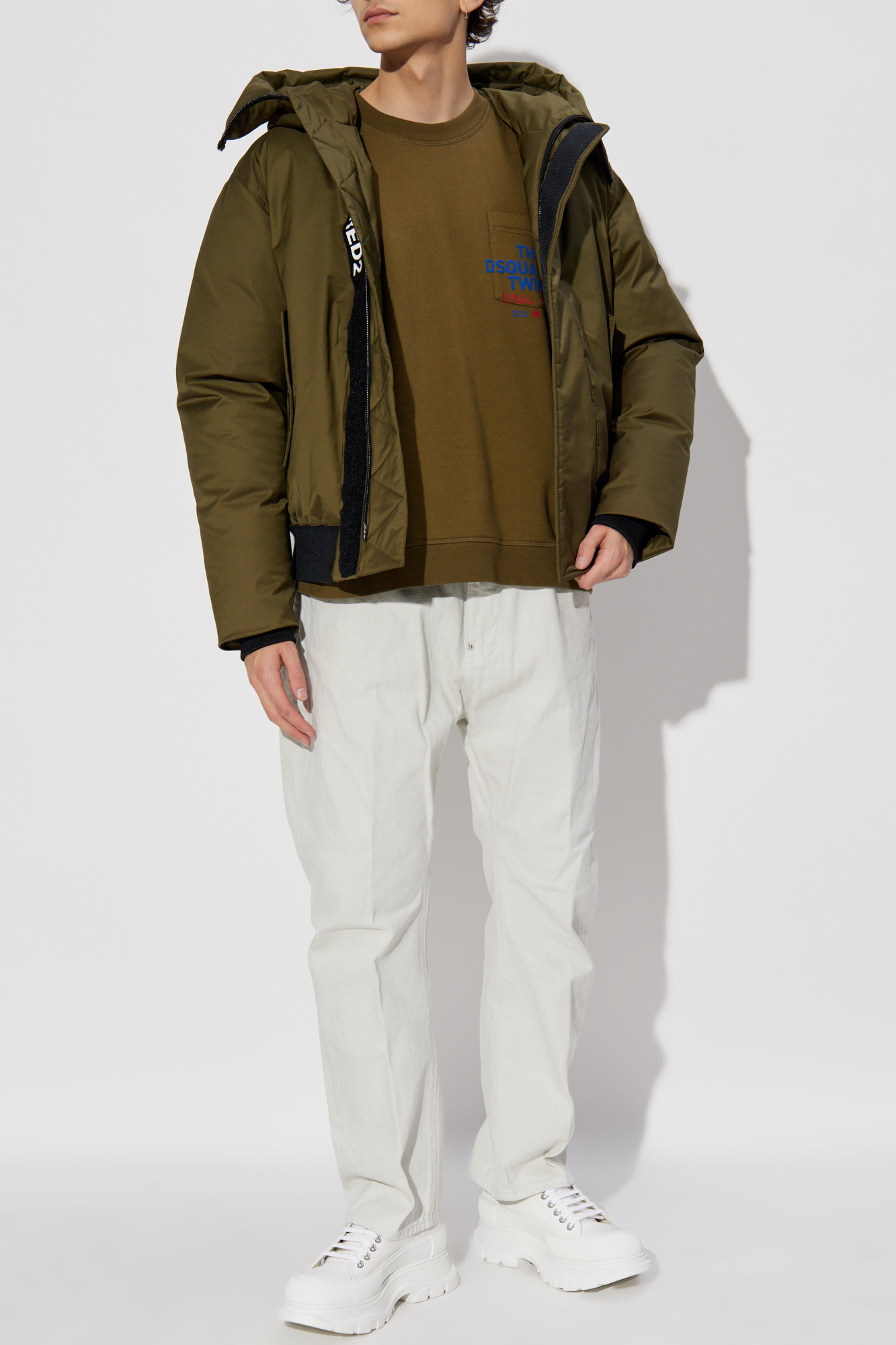 Green Sweatshirt with pocket Dsquared2 - Vitkac France